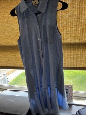 Tuckernuck Sleeveless Blue Button-Front Sundress